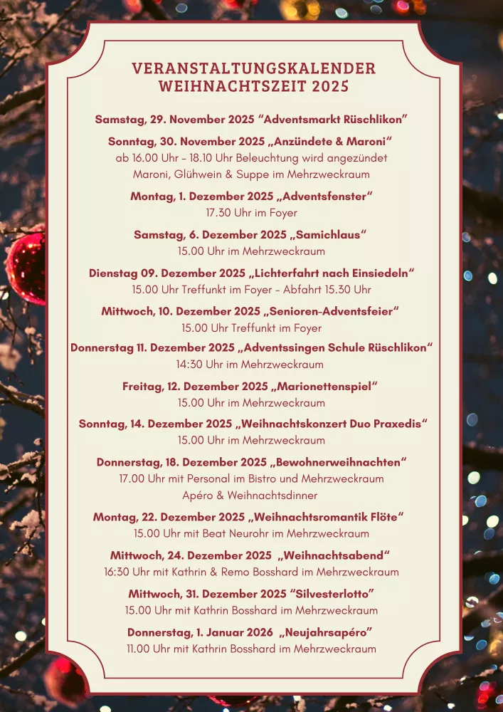Unsere Dezemberanlässe
